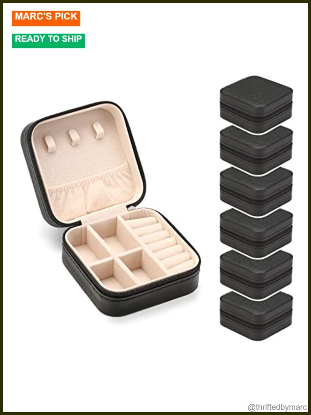Travel Jewelry Case Organizer PU Leather Flannel Interior